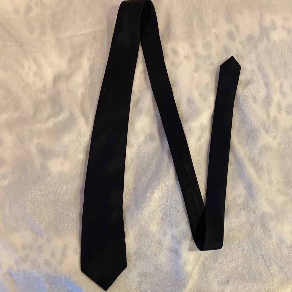Three Boys' Neck Ties - Navy/green Stripe, Solid Red, Solid Black